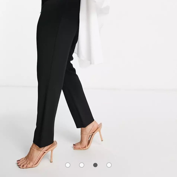 ASOS DESIGN Curve jersey tapered suit pants in black - Picture 3 of 5
